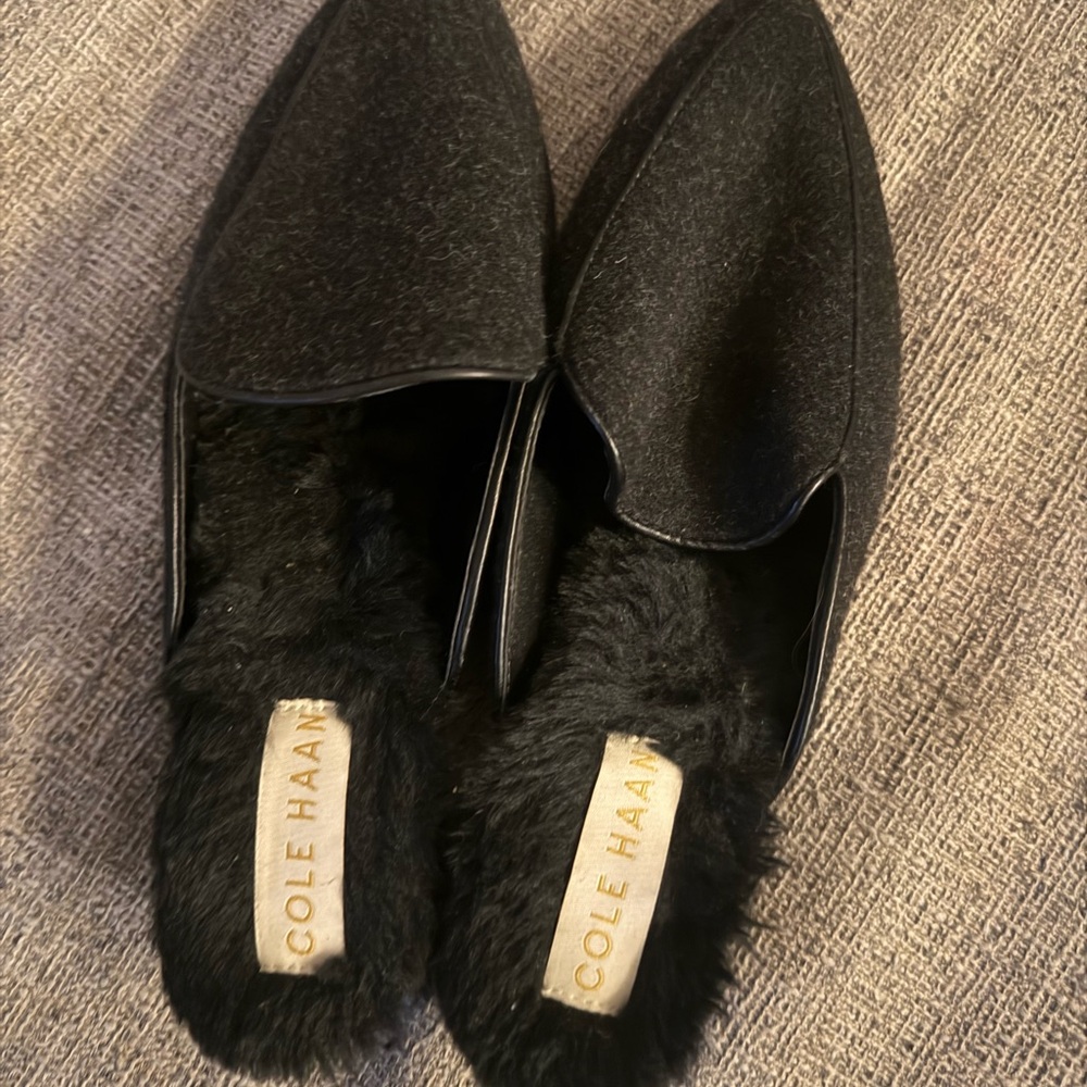 Cole Haan Wool & Fur Slip-On Shoes